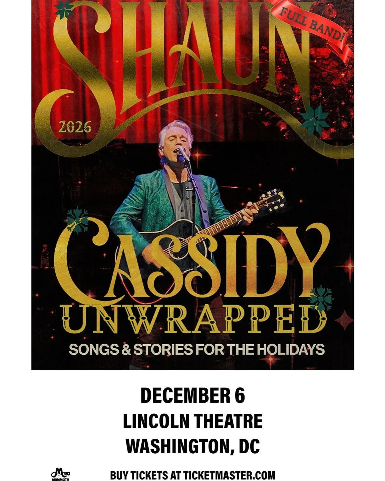 Shaun Cassidy 2026 live concert poster